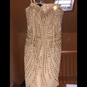 Tan and Gold Sequin Dress